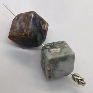 2 Ocean Jasper 14x14x14mm Cubes 1408