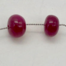 Load image into Gallery viewer, 2 Gemmy Natural Ruby 5.25x3.5mm Smooth Roundel Beads | 2.5 carats|
