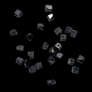 Natural Black Diamond 2.3cts Scissor Cut Cube Beads | 1x1mm to 2x1mm | 25 Beads|