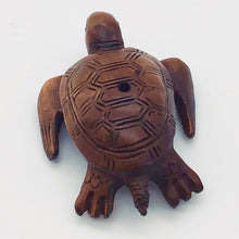 Load image into Gallery viewer, Carved Boxwood Sea Turtle Ojime/Netsuke Bead
