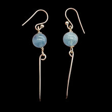 Load image into Gallery viewer, Aquamarine Sterling Silver Dangle Earrings | 2" Long | Blue | 1 Pair |
