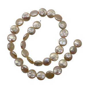 Natural Perfect Peach FW Coin Pearl Strand 104765