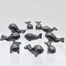 Load image into Gallery viewer, Carved Animals Hematite Whale Beads
