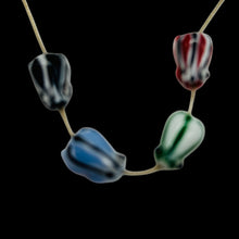 Load image into Gallery viewer, Frog Lampwork Glass Jumping Frogs Beads | 17x12x9mm | Multi-Color | 4 Beads
