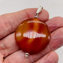 Load image into Gallery viewer, Carnelian 2&quot; Long Round Pendant | 40mm (Carnelian) | Orange | 1 Pendant |
