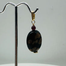 Load image into Gallery viewer, Natural Poppy Ocean Jasper 14K Gold Filled Pendant | Pink, Black | 1 1/4&quot;}

