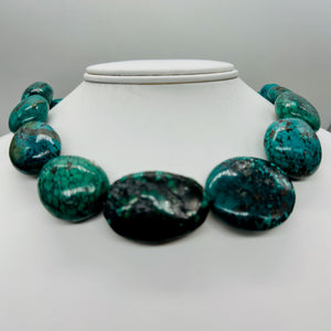 Turquoise Natural Focal Nugget Bead Strand | 181g | 16" | Blue, Black| 14 Strand