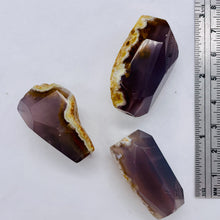 Load image into Gallery viewer, Chrysocolla Agate Faceted Free Form 3 Beads| 38x19 to 33x16mm | Lavender Clear |

