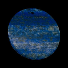 Load image into Gallery viewer, Natural Lapis Lazuli 50mm Disc Pendant Bead Blue Pyrite Afghanistan Gemstone
