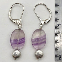 Load image into Gallery viewer, Enchanting Fluorite 15x10mm Bead Dangle Silver Earrings! | 1 1/2" Long |
