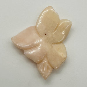 Peruvian Opal 44ct Carved Flower Pendant Bead | 40x45x5mm | Pink | 1 Bead |