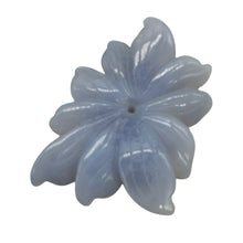 Load image into Gallery viewer, Chalcedony 33ct Hand Carved Flower Pendant Bead | 41x30x5mm | Blue | 1 Flower |
