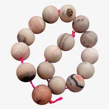 Load image into Gallery viewer, Peruvian Opal Matte Finish Round Bead Parcel | 12mm | Pink, Black | 4 Beads |
