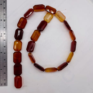 Premium! Faceted Natural Carnelian Agate 12x18mm Rectangular Bead Strand 110600