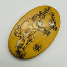 Load image into Gallery viewer, Chinese Year of the Monkey Pendant Bead | 2" Long | Tan, Brown
