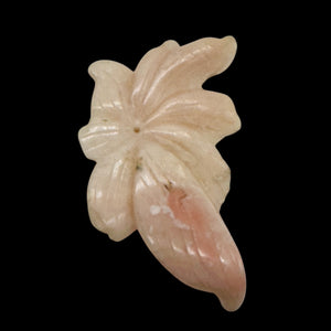 Peruvian Opal 32ct Carved Flower Pendant Bead | 35x60x3mm | Pink | 1 Bead |