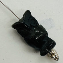 Load image into Gallery viewer, Wisdom Carved Obsidian Owl Animal Bead Figurine | 21x12x9mm | Black
