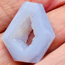 Load image into Gallery viewer, Druzy Blue Chalcedony Designer Pendant Bead | 24cts | 25x22x7mm | 1 Bead |
