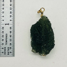 Load image into Gallery viewer, Moldavite 33ct 14K Gold Filled Tektite Pendant | 1 1/2&quot; Long| Green | 1 Pendant|
