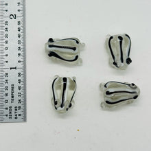 Load image into Gallery viewer, Frog Lampwork Glass Jumping Frogs Beads | 17x12x9mm | Celar Black | 4 Beads
