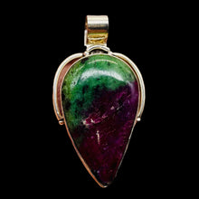 Load image into Gallery viewer, Ruby Zoisite Sterling Silver Goddess Pendant | 2&quot; Long | Red Green | 1 Pendant |
