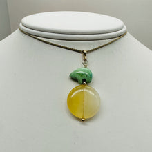 Load image into Gallery viewer, Gemmy Peruvian Opal w/Variscite 14K Gold Filled Pendant|Clear Green|1 3/4&quot; Long|
