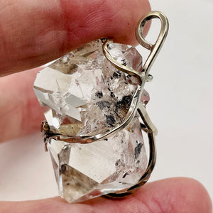 Twin Herkimer Diamond Faceted Infinity Pendant | 1 3/4" Long| Clear | 1 Pendant|