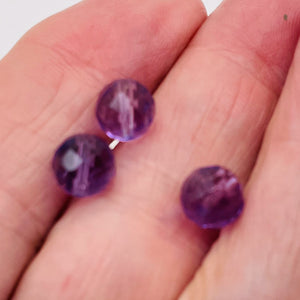 Royal Natural Faceted 8mm Amethyst Round Bead 8 inch Strand 10453AHS