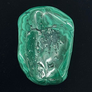 Malachite 58g Polished Gemstone FreeForm WorryStone|55x37x9mm Green| 1 Specimen|