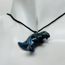 Load image into Gallery viewer, Sodalite Tyrannosaurus Rex Dinosaur Pendant Necklace | 3/4&#39; Long | Blue, White |
