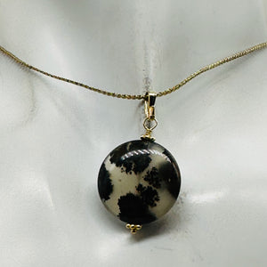 Gemmy Dendritic Peruvian Opal 14K Gold Filled Pendant | Clear Black|1 1/4" Long|