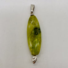 Load image into Gallery viewer, Serpentine New Jade Sterling Silver Round Marquis Pendant | 2&quot; Long | Green | 1}
