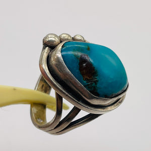 Turquoise Sterling Silver Oval Ring | 10 | Blue | 1 Ring |