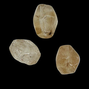 Rutilated Quartz Incredible Centerpiece Beads | 22x16 to 19x14mm | 3 Beads |