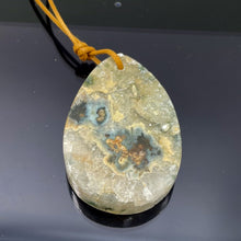 Load image into Gallery viewer, Druzy Ocean Jasper Pendant Teardrop | 50x34x9mm | Crystal Green | 1 Bead
