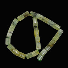 Load image into Gallery viewer, Tourmalated Prehnite Tube Bead Strand | 16x11mm | Green Black | 26 Beads |
