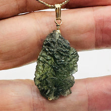 Load image into Gallery viewer, Moldavite 33ct 14K Gold Filled Tektite Pendant | 1 1/2&quot; Long| Green | 1 Pendant|
