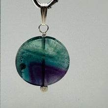 Load image into Gallery viewer, Fluorite Aurora Borealis Sterling Silver Pendant | 1 1/4&quot; Long | Blue/Purple |
