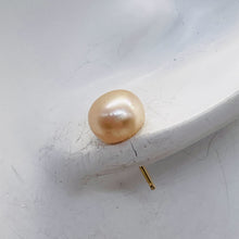 Load image into Gallery viewer, Pearl 14K Gold Stud Round Earrings | 7mm | Rosy Pink | 1 Pair

