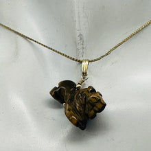 Load image into Gallery viewer, Lion Tiger's Eye Pendant Necklace | Semi Precious Stone Jewelry | 14k gf Pendant
