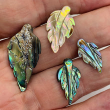 Load image into Gallery viewer, Abalone Leaf Pendant Beads | 21x10x2.5 - 32x20x2.5mm | Purple Blue |  Bead(s)
