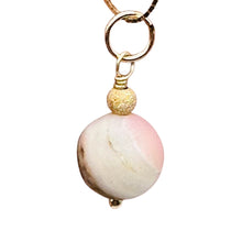 Load image into Gallery viewer, Pink Peruvian Opal Matte Finish Drop Bead Pendant | Pink | 1&quot; Long |
