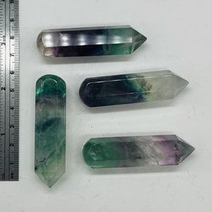 Soothing! Multi Hued Fluorite 2 1/4" Massage Crystal | Purple, Green, Clear|1 |