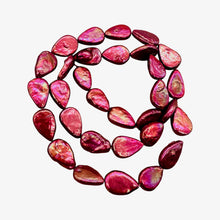 Load image into Gallery viewer, Yummy Raspberry FW Teardrop Coin Pearl 8 inchStrand 9949HS
