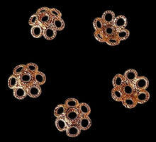 Load image into Gallery viewer, 5 Stunning 22K Rose Gold Over Solid Copper 11.5mm Bead Caps 006958
