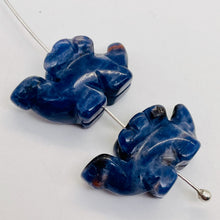 Load image into Gallery viewer, 2 Sodalite Dinosaur Stegosaurus Animal Beads | 21x11x8mm | Blue White
