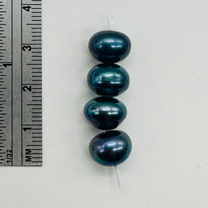 4 Radiant Cobalt Periwinkle FW Pearl (12x8.5 to 8x6.5mm) Beads 2983