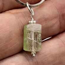 Load image into Gallery viewer, Natural Watermelon Tourmaline Sterling Silver Pendant | Pale Green, Pink. Clear|
