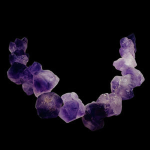 Amethyst Crystals Natural Strand | 29x27x15 to 18x17x12mm | Purple | 26 Beads |