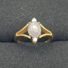 Load image into Gallery viewer, Star Sapphire Oval Cut and Diamonds 14K Gold Ring | Size 3.5 | Blue | 1 Ring |
